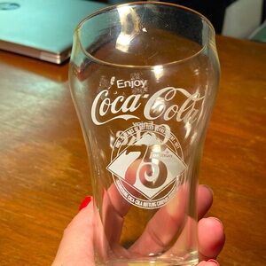 Coca Cola 75th Anniversary collectible glass